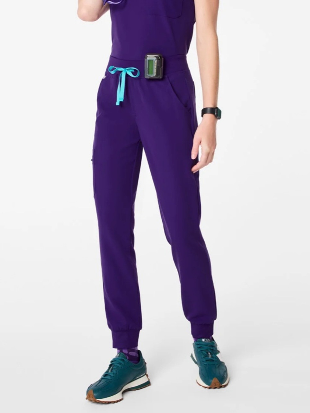 Figs Purple Zamora Drawstring Jogger Scrub Pants Cargo Pocket Size XS 25” Inseam